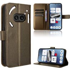 Nothing 2a Magnetic Wallet Card Holder Kickstand Case for Nothing Phone 2a Brown