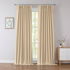Curtains & Accessories Supreme Darkening Pencil Pleate Blackout Curtain & Drapes 228cm Width x 228cm Drop