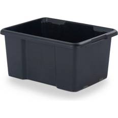 Form Fitty Black 44L Plastic Stackable Storage Box