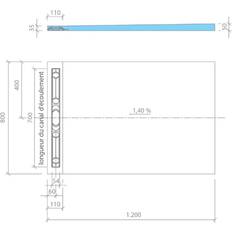 Wedi Fundo Riolito Neo Gulvelement Rektangulært 50 x 1200 x 800 mm