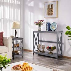 MDF Console Tables Borough Wharf With Shelf Grey Console Table