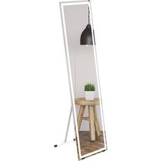 Led full length mirror Portland White LED Standing Full Length 150 x 40 cm 32W Floor Mirror