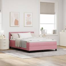 Senge & Madrasser vidaXL Boxspring Seng med Madras and LED Pink 160x200 cm Veli Kontinentalseng