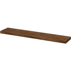 GoodHome Cusko Walnut Effect Rectangular Floating 118 cm x 23.5 cm Wall Shelf