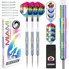 Red Dragon Miami 24 Gramm Professionelles Tungsten-Dart-Set mit Flights und Schäften