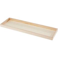 Rayher Holz-Tablett zum Dekorieren 45 x 13,5 cm Rund - Beige Serviertablett