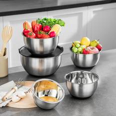 Bakeware Velaze Series 5-Piece Stainless Steel Bowls Set with 3 Grater Mixing Bowl