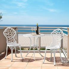 Aluminium - White Bistro Sets Astoria Grand 3-Piece Dining 2 Bistro Set