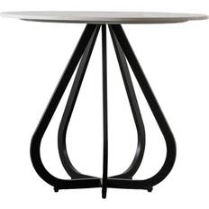 Marble Dining Tables Etta Avenue Amity 90 cm Pedestal Black Dining Table