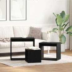 Nesting Tables on sale Berkfield Home Tables Set of 3 Black Oak Engineered Wood One Size Nesting Table