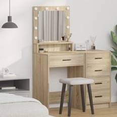 Beige Dressing Tables Berkfield Home Makeup with LED Lights 50 x 41 x 135 cm Dressing Table