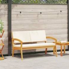 Lounge Garden Benches Berkfield Home with Cushions 115x70x72 cm Solid Wood Acacia - Cream Garden Bench