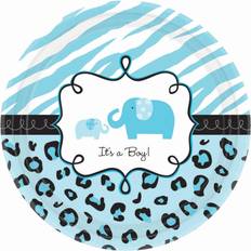 Amscan Blue It's A Boy Sweet Safari Plates Dessert Plate
