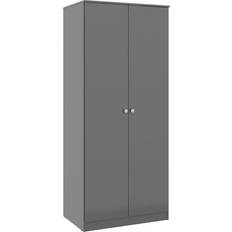 Grey Wardrobes SECONIQUE Denver 2 Door Grey Gloss Wardrobe