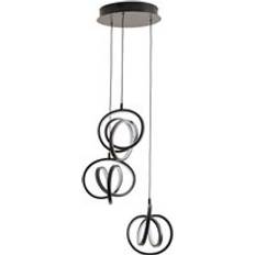 Pendant Lamps on sale ValueLights Infinity Matte Black Loop Twirl 3 Way Cluster Drop LED Ceiling Light 120 x 20 x 20 cm Pendant Lamp
