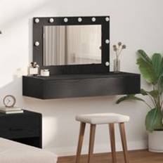 Black Dressing Tables Berkfield Home Wall-Mounted with LED Lights One Size Dressing Table