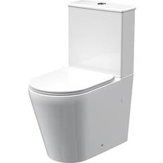 Toilets Compact Rimless Flush To Wall Close Coupled Toilet Cistern & Seat TOILETSET8