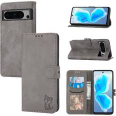 Google Pixel 9 Pro Fold Wallet Cases GANGXUN Gray Wallet Case for Google Pixel 8 Pro