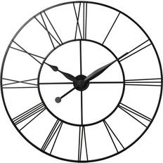 Living and Home Black Cut Out Large Vintage Round 62cm Grey 60 x 62 x 5cm Wall Clock