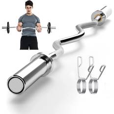 Tonchean 47 Inches EZ Curl Bar Olympic Curl Bar