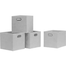 White Fabric Large 4 Pack 33 x 33 x 37 cm