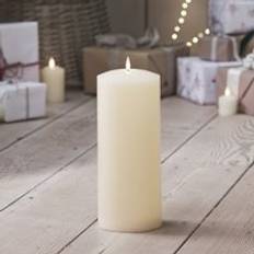 LED Candles Lights4fun Ivory Chapel 30cm - Warm White LED Candle