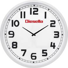 Diesella Ø61 cm Med Kraftig Plastram Och Klassisk Vit Urtavla Väggklocka