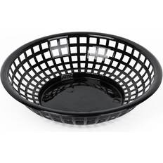 Plast Brødkurve Sort Plast Rund 19,6 x 19,6 x 4,6 cm 24 enheder Brødkurv