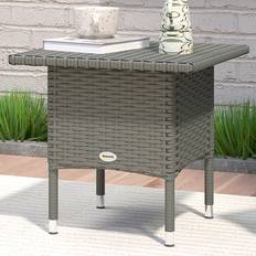 Outdoor Coffee Tables OutSunny Grey Rattan Outdoor Coffee Table 47 x 50 x 50 cm