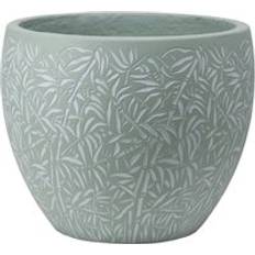 Pots, Plants & Cultivation Primrose Round Bamboo Leaf Design Lightweight Outdoor Planter 44cm One Size