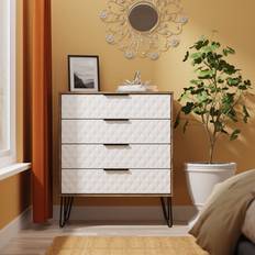 Steel - White Chest of Drawers Swift Islay 4 Ready Assembled Chest of Drawer