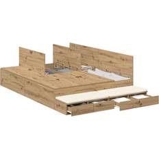 Senge & Madrasser vidaXL Opbevarings Sengegavl Artisan Eg 140x190 cm Rammeseng
