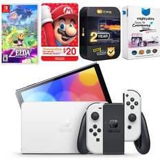 Game Consoles Nintendo Switch White OLED Console with The Legend of Zelda Echoes of Wisdom Game $20 Eshop Gift Card