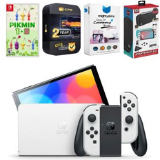 Game Consoles Nintendo Switch White Oled Console with Pikmin 1 + 2