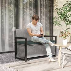 Outdoor Sofas & Benches OutSunny Rattan with Storage 151.5L One Size - Grey Garden Bench