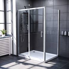Clear Shower Door Nes Home Shower Enclosure Sliding Door 1400 x 760mm Chrome
