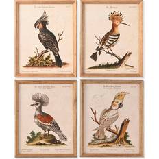 Home ESPRIT Beige Tropical Art Painting 40 x 2 x 50 cm Set of 4 Wall Decor