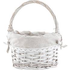 Easter Decorations Basket With Lining 27 cm White Floral Easter Decoration
