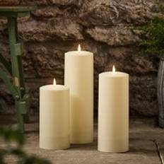 LED Candles Lights4fun TruGlow XL Solar Pillar Trio - Warm White LED Candle 3pcs