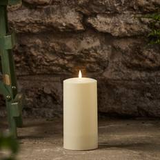 LED Candles Lights4fun TruGlow Solar Pillar 20cm Warm White LED Candle