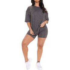 Jumpsuits & Overalls Fashion Nova Weekend Vibes Short Set - Charcoal