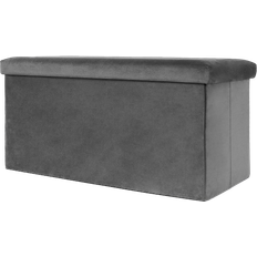 OHS Folding Ottoman Box Tub Space Charcoal Foot Stool 40cm
