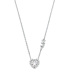 Michael Kors Heart Necklace - Silver/Transparent