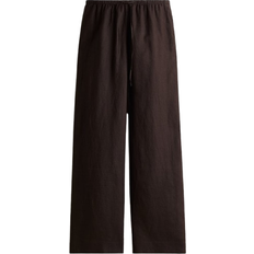 H&M Linen Drawstring Trousers - Dark Brown