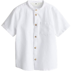 Återvunna material Skjortor Barnkläder H&M Linen Blend Grandad Shirt - White (1217934002)