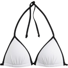 Ribbet Bikinier H&M Push Up Triangle Bikini Top - White/Black