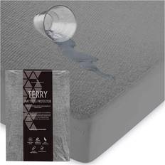 GC Extra Deep Waterproof Terry Towelling Protector King Bed Size Aniti Allergy - Charcoal Mattress Cover Grey