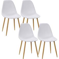 Homcom Stylish White Kitchen Chair 85.5cm 4pcs
