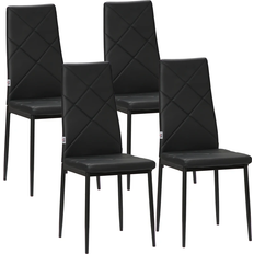 Homcom Modern Black Kitchen Chair 91cm 4pcs