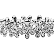 Transparent Rings Pandora Daisy Flower Ring - Silver/Transparent